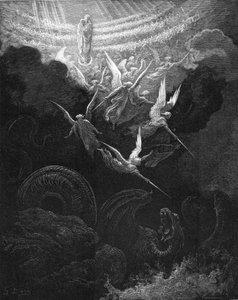ドラゴンと戦う大天使ミカエルと天使たち、1865～1866年 作： Gustave Dore