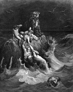 「大洪水」、1866 作： Gustave Dore