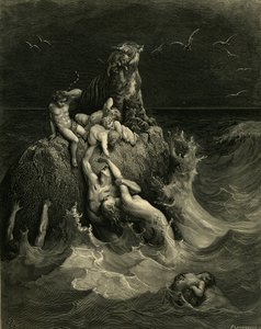 聖書の挿絵版への大洪水の口絵、1866 作： Gustave Dore