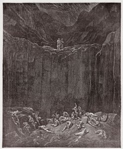 神曲』（La Divina Commedia, La Divine Comedie）『インフェルノ』第29番：谷間で苦しめられる贋作者たち - ダンテ・アリギエリ（1265-1321）作 - ギュスターヴ・ドーア（1832-1883）挿絵 作： Gustave Dore