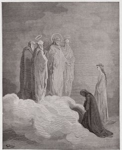 神曲』（La Divina Commedia, La Divine Comedie）、『パラダイス』、カント26。聖ヨハネがダンテに愛について問う - ダンテ・アリギエリ（1265-1321）作 - ギュスターヴ・ドーア（1832-1883）絵