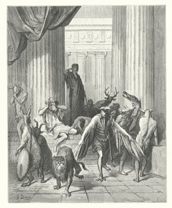 ラ・フォンテーヌの寓話ユリシーズの仲間たち（エングレーヴィング） 作： Gustave Dore