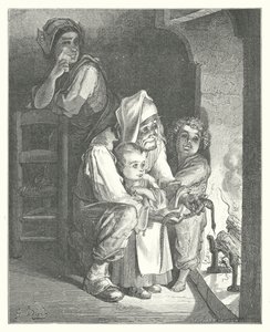 ラ・フォンテーヌの寓話：田舎者と蛇（エングレーヴィング） 作： Gustave Dore
