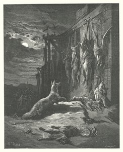 ラ・フォンテーヌの寓話イギリスの狐（エングレーヴィング） 作： Gustave Dore