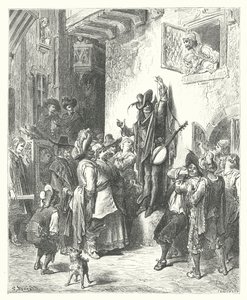 ラ・フォンテーヌの寓話知恵を売った狂人（エングレーヴィング） 作： Gustave Dore