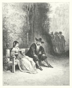 ラ・フォンテーヌの寓話乙女（エングレーヴィング） 作： Gustave Dore