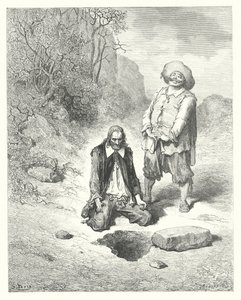 ラ・フォンテーヌの寓話宝物をなくしたみじめな男（エングレーヴィング） 作： Gustave Dore