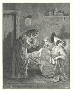 ラ・フォンテーヌの寓話老婆と召使い（エングレーヴィング） 作： Gustave Dore