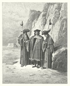 ラ・フォンテーヌの寓話：カキとその主張者たち（エングレーヴィング） 作： Gustave Dore