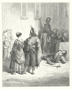 ラ・フォンテーヌの寓話二羽の鳥（エングレーヴィング） 作： Gustave Dore