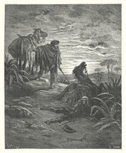 ラ・フォンテーヌの寓話二匹のラバ（エングレーヴィング） 作： Gustave Dore