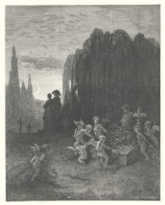 ラ・フォンテーヌの寓話若い未亡人（エングレーヴィング） 作： Gustave Dore