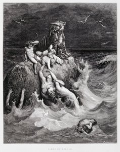 大洪水、ドーレ聖書からの挿絵 作： Gustave Dore