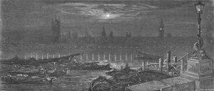 「夜の国会議事堂」、1872 年。 作： Gustave Dore