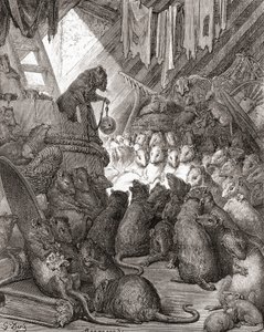 19世紀後半に出版された「Fables de La Fontaine」に収録されている「The Mice in Council」（木版画）で、「Belling the Cat」や「The Bell and the Cat」というタイトルでも知られている。 作： Gustave Dore