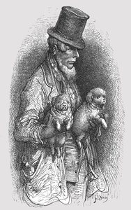 「ウエスト エンドの犬の愛好家」、1872 年。 作： Gustave Dore