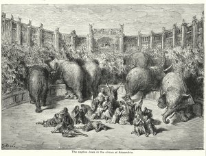 アレクサンドリアのサーカスで捕らえられたユダヤ人（彫像） 作： Gustave Dore