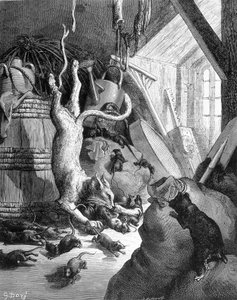 猫と老鼠-ラ・フォンテーヌ作「寓話」（ギュスターヴ・ドレ画）より 作： Gustave Dore