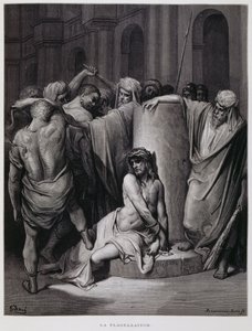 キリストの鞭打ち；ドーレ聖書からの挿絵 作： Gustave Dore