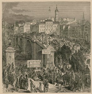 ロンドン橋の交通 作： Gustave Dore