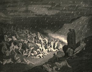 絶え間ないのは、悲惨な手の遊びでした、c1890。 作： Gustave Dore