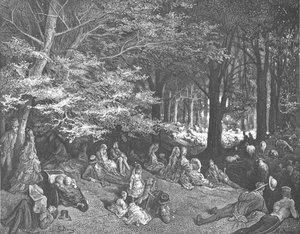 「木の下 - リージェンツ パーク」、1872 年。 作： Gustave Dore