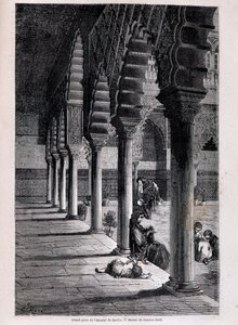 セビーリャのアルカサルの大パティオの眺め - ドレ作、「Tour du Monde」2学期号に掲載。1866. 作： Gustave Dore