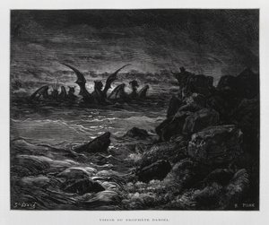 預言者ダニエルの幻視、ドーレ聖書からの挿絵 作： Gustave Dore