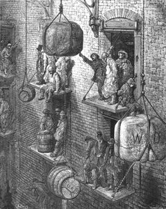 「都市の倉庫」、1872 年。 作： Gustave Dore