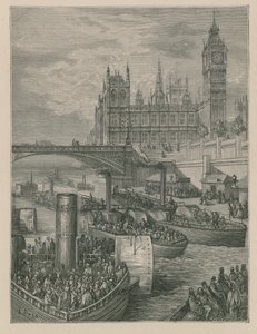ウェストミンスター階段-去る汽船 作： Gustave Dore