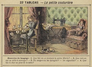 La petite couturiere（カラーリトグラフ 作： Gustave Fraipont