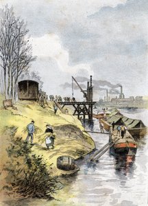 Le chargement des pommes dans les wagons, quai de Bercy, Paris (Dockers charging apples in cars on the quai de Bercy, Paris) Drawing by Gustave Fraipont (1849-1923) draws from “La seine a travers Paris” by Saint-Juirs   1438889   ja       japanese Successf 作： Gustave Fraipont