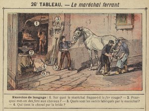 鍛冶屋（カラーリトグラフ 作： Gustave Fraipont