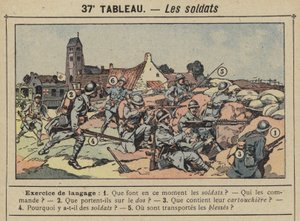 兵士たち（カラーリトグラフ 作： Gustave Fraipont