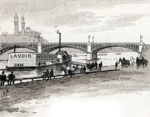 パリのグルネル橋の眺め ギュスターヴ・フライポン (1849-1923) によるサン・ジュワールの絵 作： Gustave Fraipont