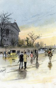 パリ、フランス国民議会の議場であるパレ ブルボンの眺め ギュスターヴ フライポン (1849-1923) がサン ジュワールから描いた絵 作： Gustave Fraipont