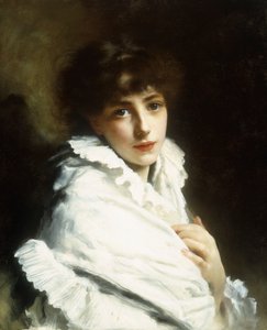 白の少女の肖像画 作： Gustave Jacquet