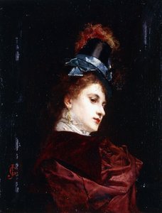 新しい帽子、 作： Gustave Jacquet