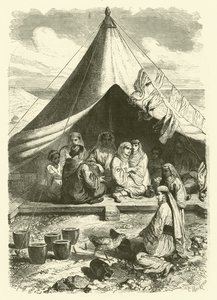 テトゥアンでの虐殺を逃れてジブラルタルにいるモロッコのユダヤ人たち（版画