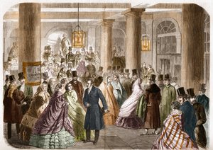 1858年にパリで公開されたイタリアン・シアター（Salle Ventadour）。図はギュスターヴ・ジャネ、彫刻はジャイエ。 作： Gustave Janet