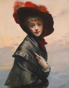 帽子の女性。