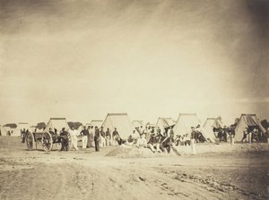 砲兵野営地、カンプ・ド・シャロン、1857年。 作： Gustave Le Gray