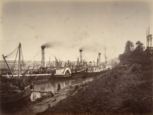 LLのボートに乗ったS. A. Ismaïl Pashaの饗宴。 A. les Princes へ、1867 年 1 月、1867 年 1 月。 作： Gustave Le Gray