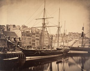 La Reine Hortense - 皇帝のヨット、ハーバー、1856年。 作： Gustave Le Gray