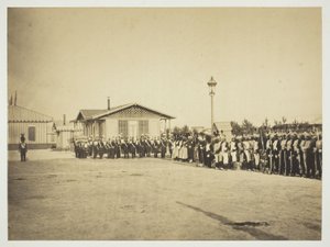 軽歩兵の兵士、キャンプ・ド・シャロン 作： Gustave Le Gray
