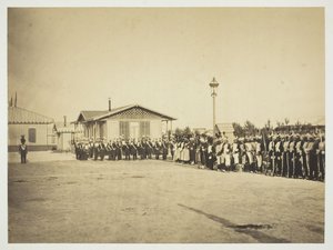 軽歩兵の兵士、キャンプ・ド・シャロン、1857年。 作： Gustave Le Gray