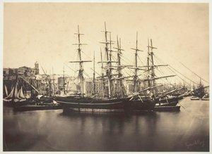 1857年、セット港の船。 作： Gustave Le Gray