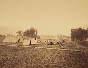 [テントと軍用品、キャンプ・ド・シャロン]。 作： Gustave Le Gray