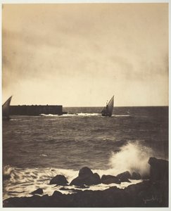 砕ける波、1857年。 作： Gustave Le Gray