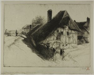 低座の農民の住居、トロワ 作： Gustave Leheutre